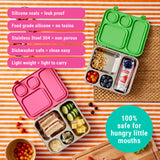 Stainless Steel Bento Lunch Box with Silicone Lid (Pink)