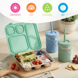 Pack + Go Combo - Bento Box + 10oz Stainless Steel Jars (Green)