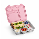 Stainless Steel Bento Lunch Box with Silicone Lid (Blush)