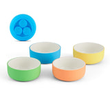 Porcelain Bowl with Silicone Suction Sleeves