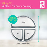 7.8" Stainless Steel Divided Plates with Silicone Sleeves
