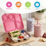 Pack + Go Combo - Bento Box + 10oz Stainless Steel Jars (Pink)