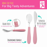 Kids Stainless Steel Spoon + Fork + Knife with Silicone Handle (4 years+) | 6 pieces