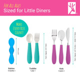 Kids Stainless Steel Spoon + Fork + Knife with Silicone Handle (4 years+) | 6 pieces