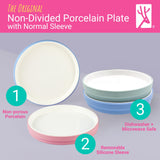 7.8"/20cm Porcelain White Plates with Silicone Sleeves