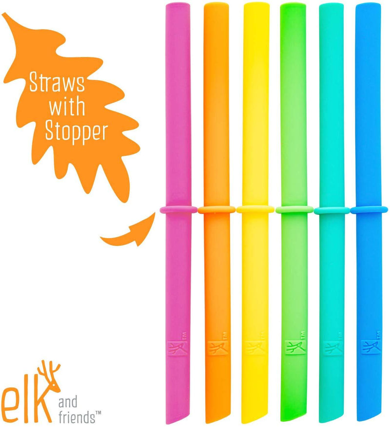 Silicone Straws with Stoppers | 6.29"/16cm Length | 8oz & 10oz Jars | 8 Pack