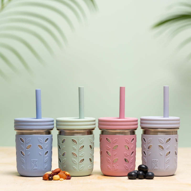 Elk and Friends Kids Cups/Toddler cups with Silicone Straws