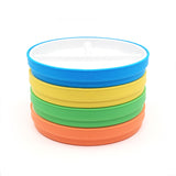6.7"/16cm Porcelain White Divided Plates with Silicone Sleeves