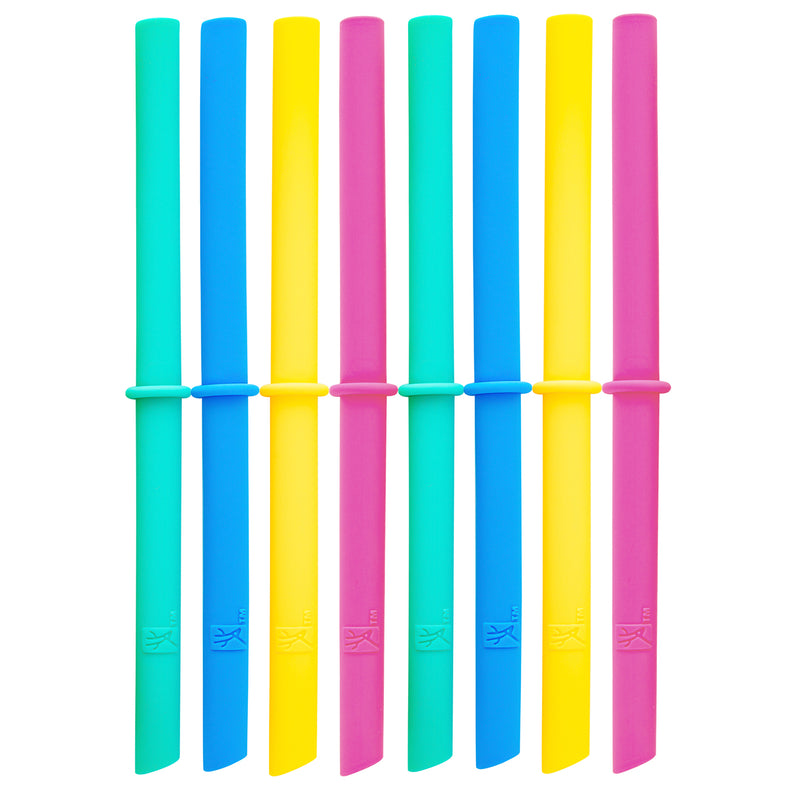 Silicone Straws with Stoppers | 7.9"/20cm Length | 12oz & 16oz Jars | 8 Pack