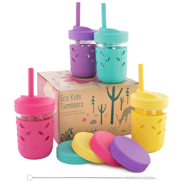 Elk and Friends Kids & Toddler Cups, The Sage, Plum, Lilac, Misty Blue
