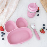 Bunny Silicone Suction Toddler Baby Plates + Spoon