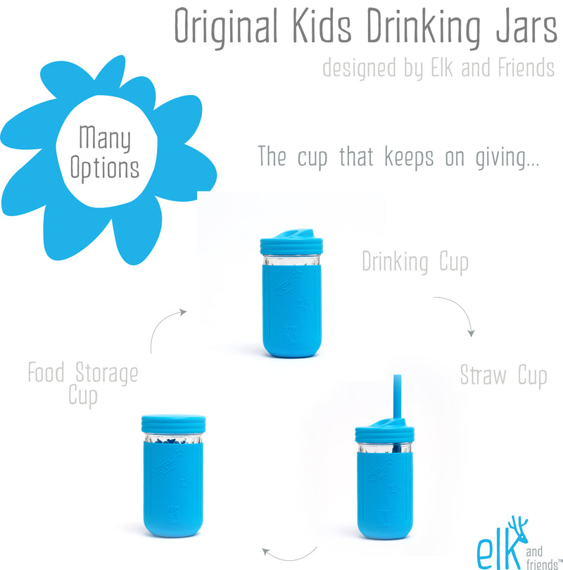 12oz Glass Mason Jar Drinking Tumblers + Food Storage – Elk and