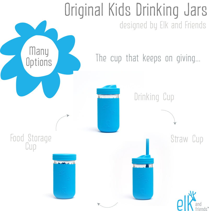 12oz Glass Mason Jar Drinking Tumblers + Food Storage – Elk and Friends