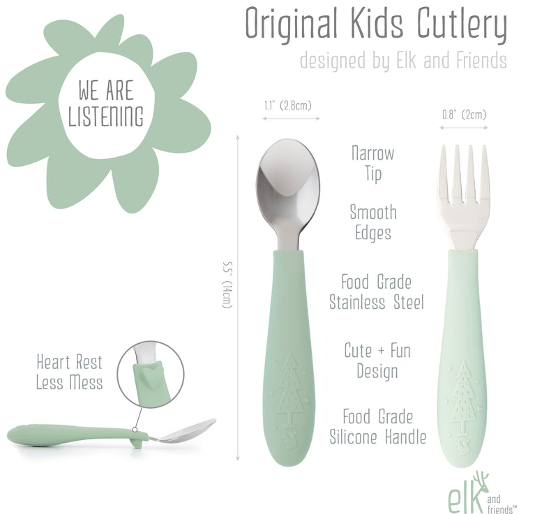 Silicone Baby Spoons And Forks Set Feeding Spoons For Babys First