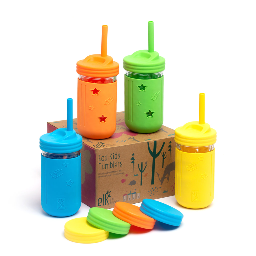 BERK Products 28 oz Plastic Mason Jar Cup w/straw gray lid (60